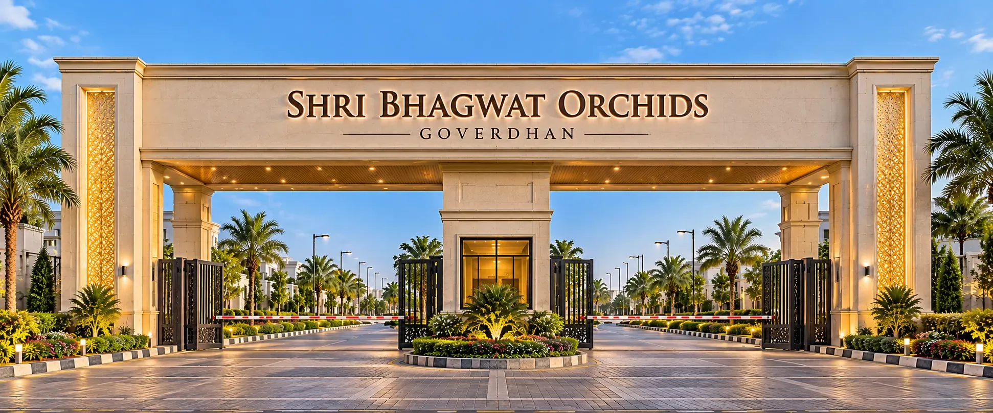Artist's impression of the Shri Bhagwat Orchids entrance gate, Goverdhan